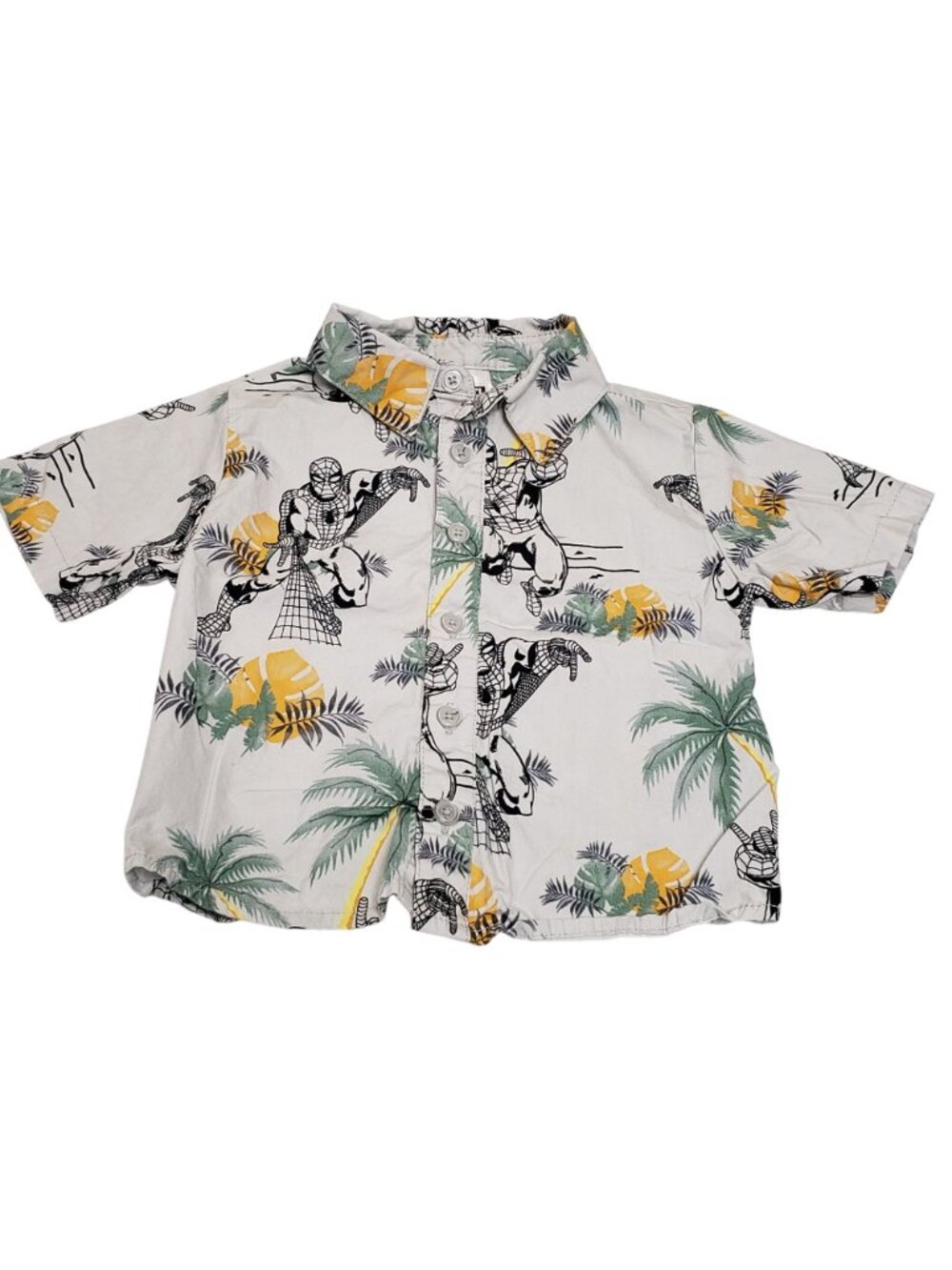 Marvel Spider-Man Kids Size 18M Hawaiian Button Shirt & Shorts Set 18 Months - Picture 2 of 10